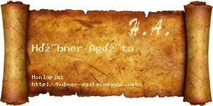 Hübner Agáta névjegykártya